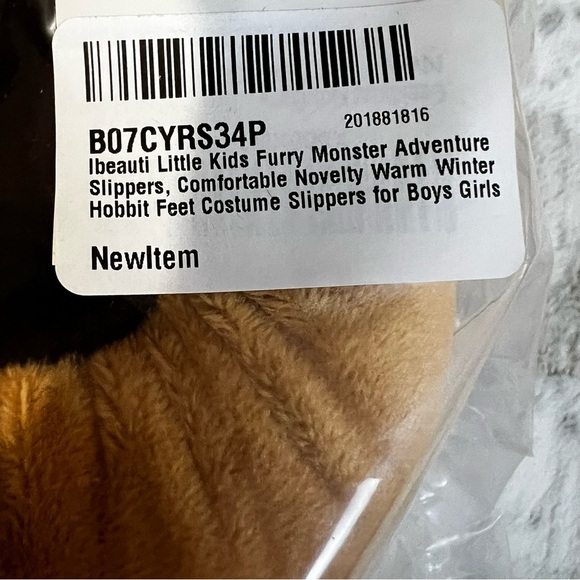 New Kids Troll Hobbit Hairy Feet Slippers or Costume up to size 13 - Picture 3 of 4